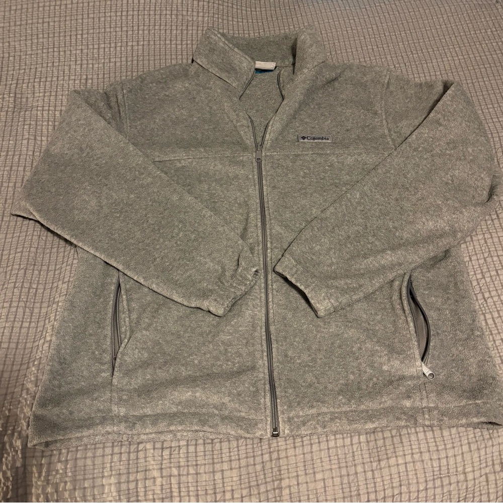 Columbia Light Gray Fleece Jacket XL